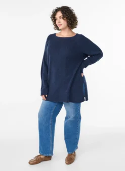 Strickpullover mit diagonalem Muster und Raglanärmeln
