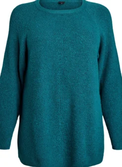 Strickpullover mit diagonalem Muster und Raglanärmeln