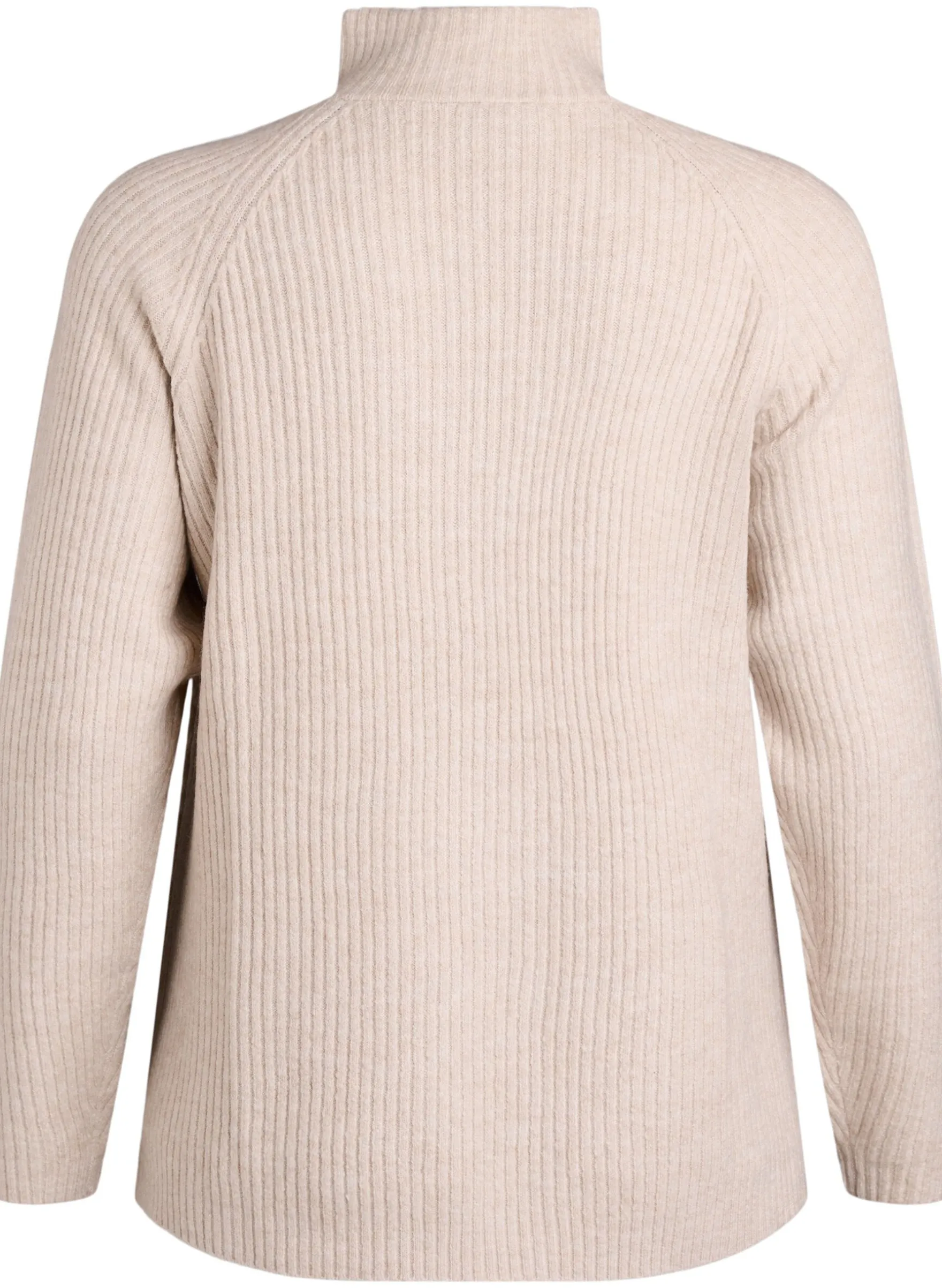 Strickpullover mit hohem Kragen und Harlekinmuster