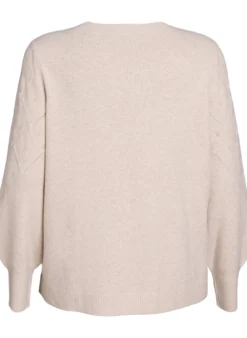 Stricktop mit Lochmuster und Ballonärmeln