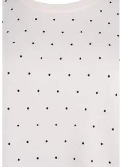 Stricktop mit Polka-Dot-Muster und kurzen Ärmeln