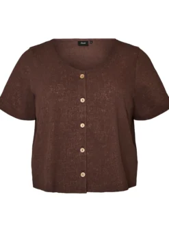 Strukturierte Bluse aus Baumwolle mit Knopfleiste