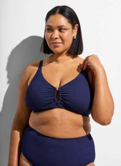 Strukturiertes Bikini Top mit Golddetail