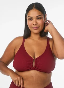 Strukturiertes Bikini Top mit Golddetail