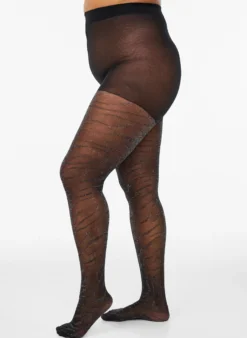 Strumpfhose mit Glitzer-Zebramuster und 30 Denier