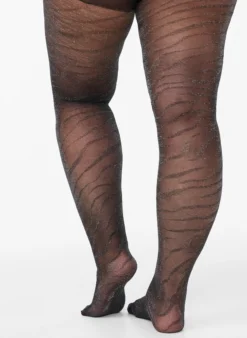 Strumpfhose mit Glitzer-Zebramuster und 30 Denier