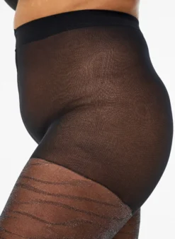 Strumpfhose mit Glitzer-Zebramuster und 30 Denier