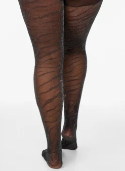 Strumpfhose mit Glitzer-Zebramuster und 30 Denier