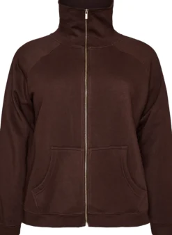 Sweatjacke mit hohem Kragen und Reißverschluss