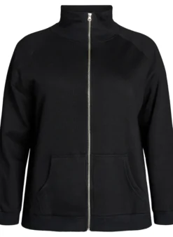 Sweatjacke mit hohem Kragen und Reißverschluss
