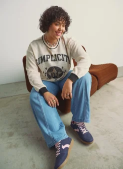 Sweatshirt aus strukturiertem Jersey mit Frontprint