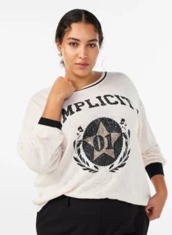 Sweatshirt aus strukturiertem Jersey mit Frontprint