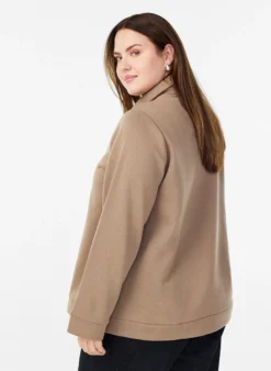Sweatshirt mit hohem Kragen und Reißverschluss