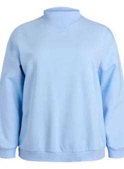 Sweatshirt mit hohem Kragen und langen Ärmeln