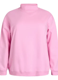 Sweatshirt mit hohem Kragen und langen Ärmeln