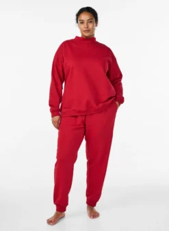 Sweatshirt mit hohem Kragen und langen Ärmeln