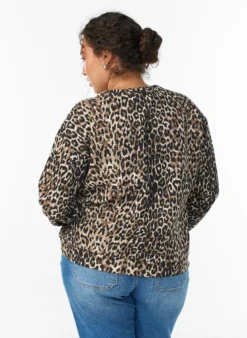 Sweatshirt mit Leopardenmuster und Statement-Print