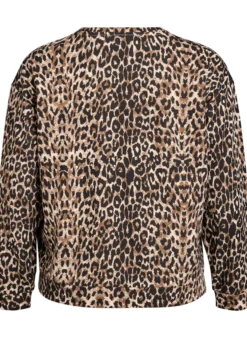 Sweatshirt mit Leopardenmuster und Statement-Print