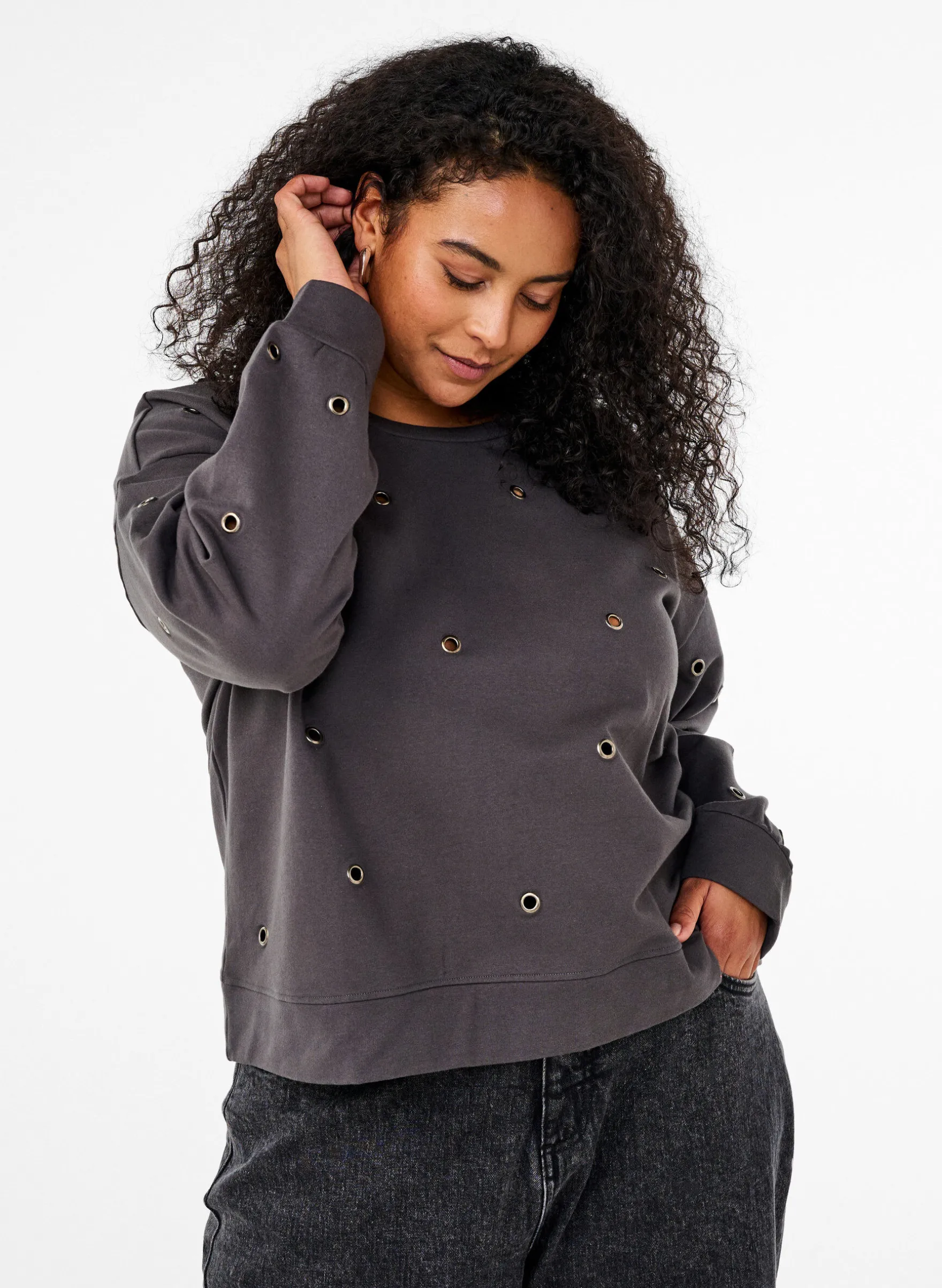 Sweatshirt mit Ösen