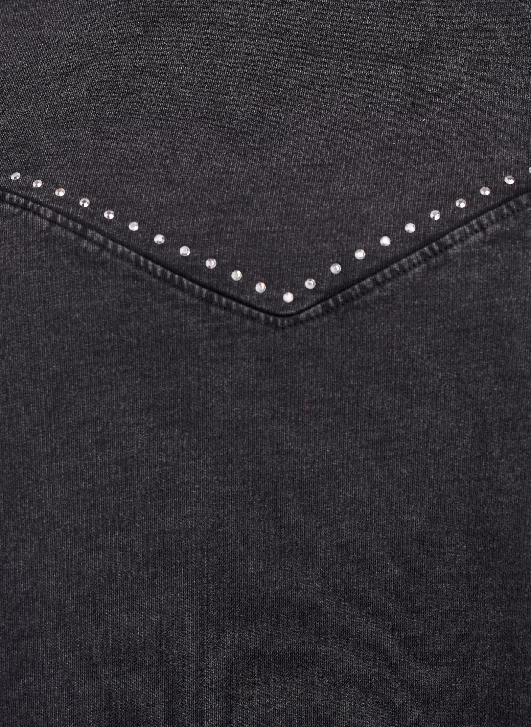 Sweatshirt mit Strasssteinen und Washed-Optik