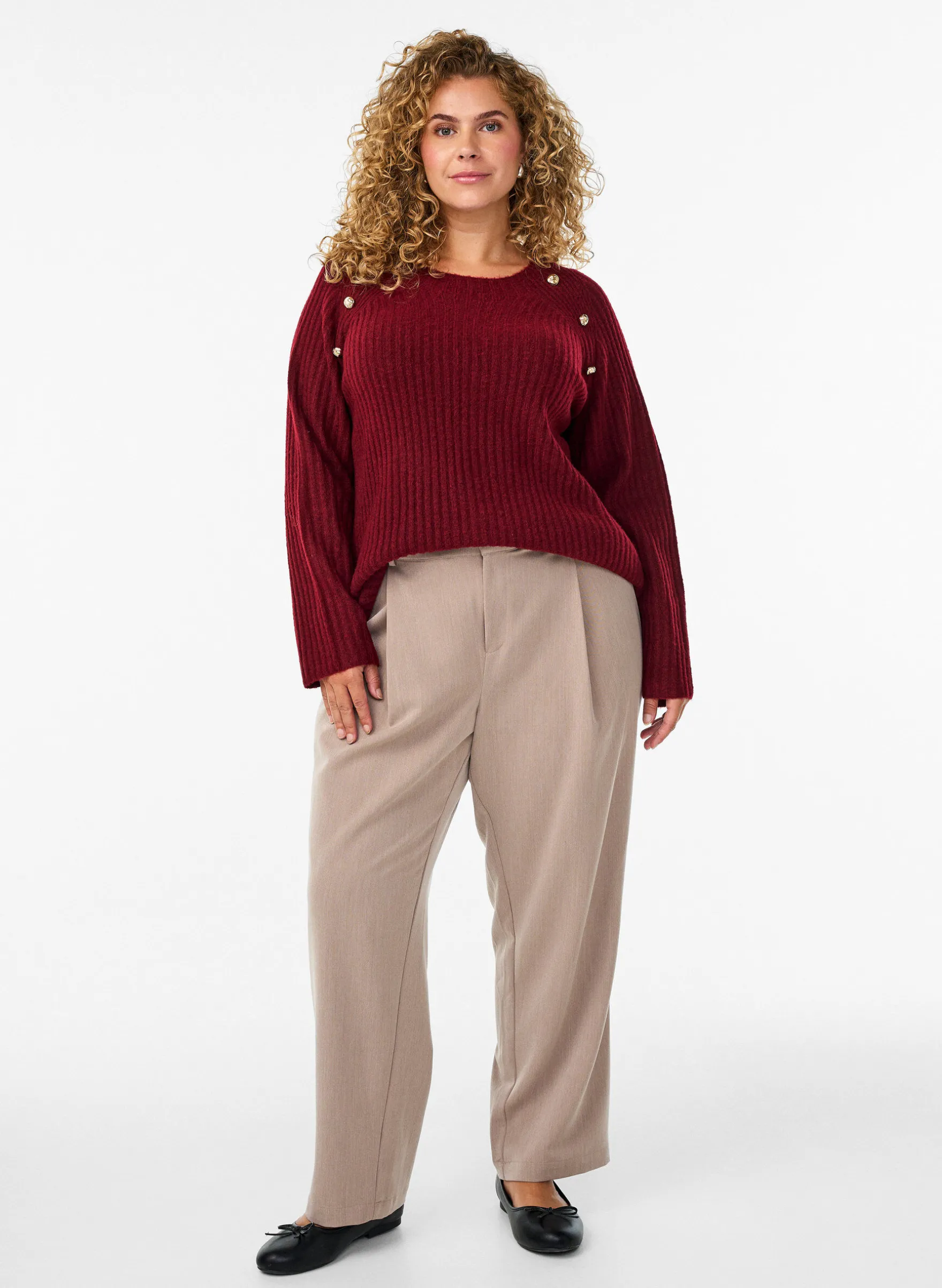 Taillierte Hose mit hoher Taille und geraden Beinen