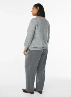 Taillierte Hose mit hoher Taille und geraden Beinen