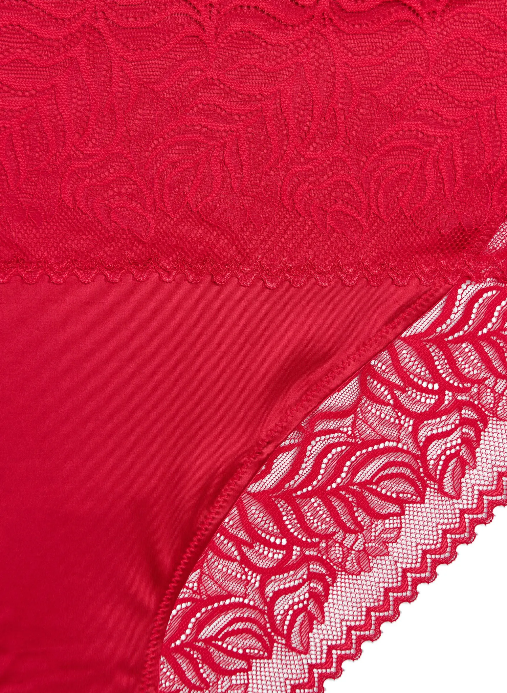 Tai-Slip aus Spitze und glänzender Mikrofaser