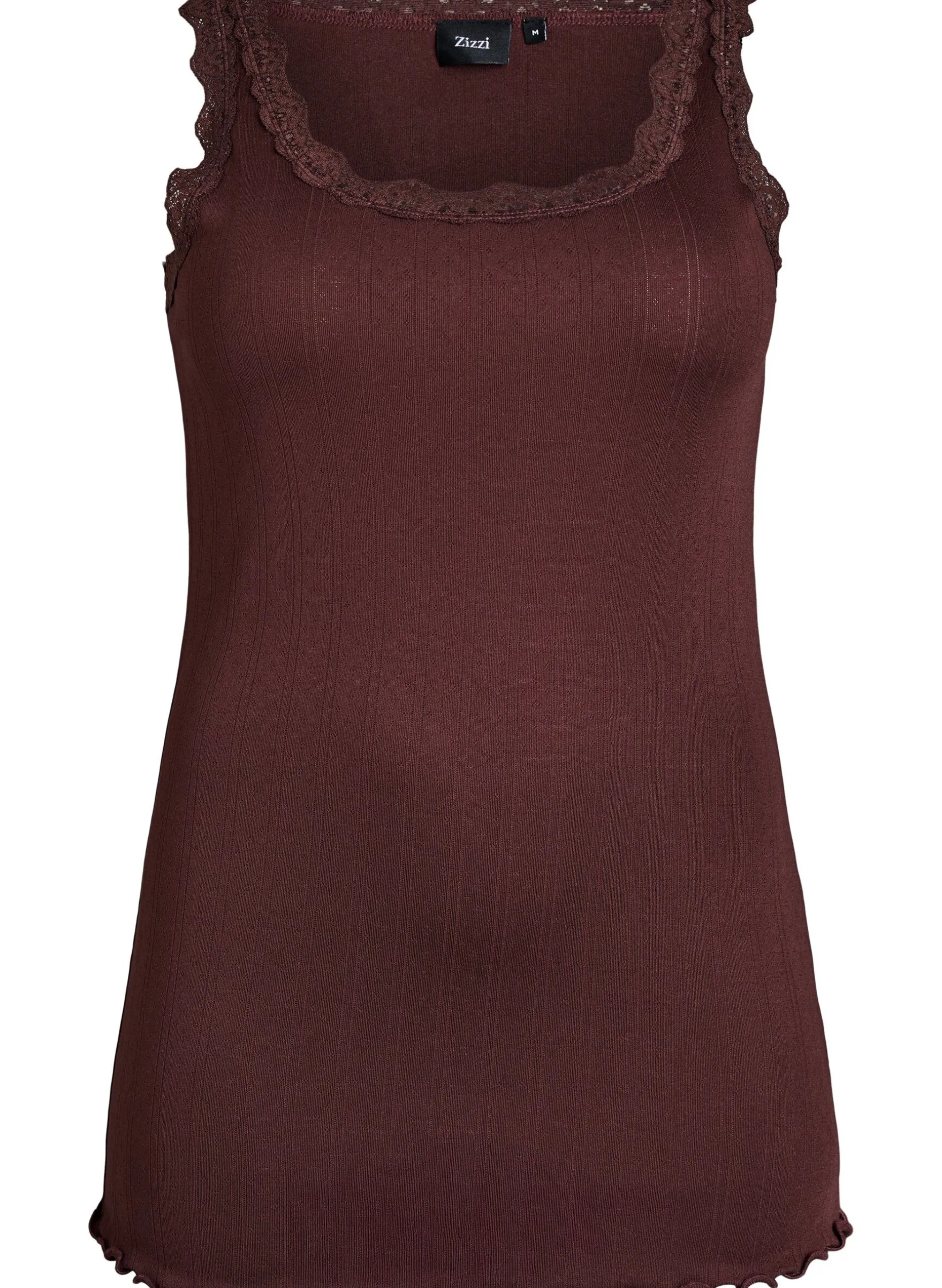 Tanktop mit Spitzen und Lochstickerei