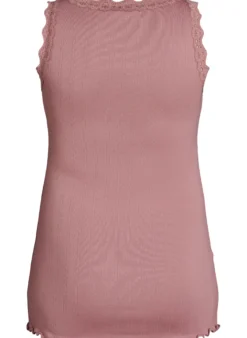 Tanktop mit Spitzen und Lochstickerei