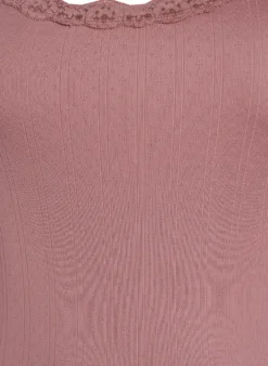 Tanktop mit Spitzen und Lochstickerei