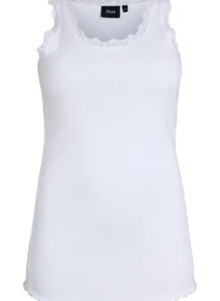 Tanktop mit Spitzen und Lochstickerei