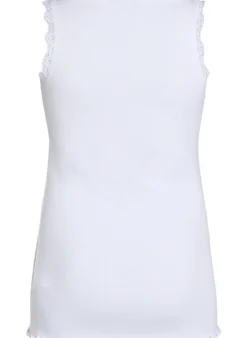 Tanktop mit Spitzen und Lochstickerei