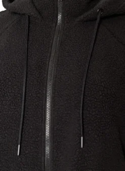 Teddyjacke mit Kapuze und Reißverschluss