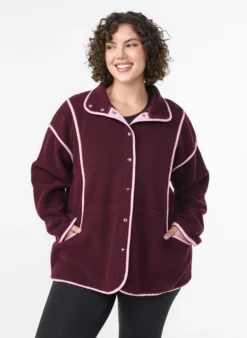 Teddy-Jacke mit Kontrastdetails