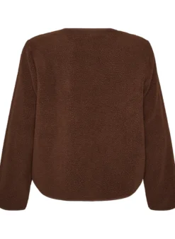 Teddyjacke mit Rundhalsausschnitt und Knöpfen