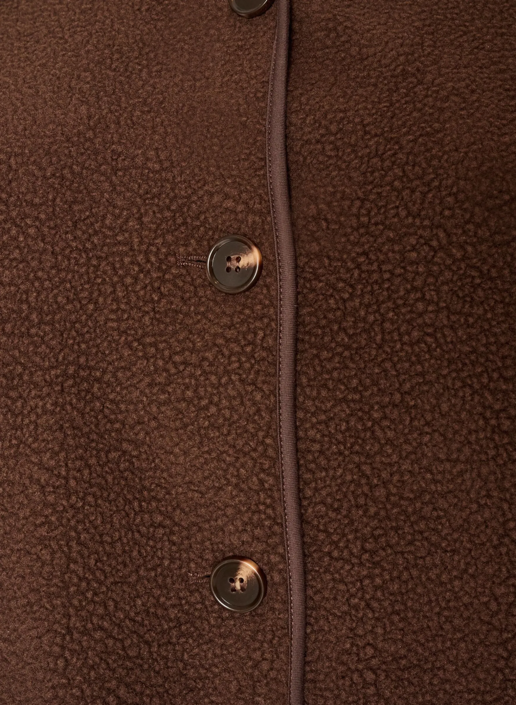 Teddyjacke mit Rundhalsausschnitt und Knöpfen