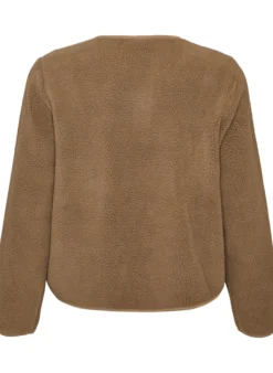 Teddyjacke mit Rundhalsausschnitt und Knöpfen