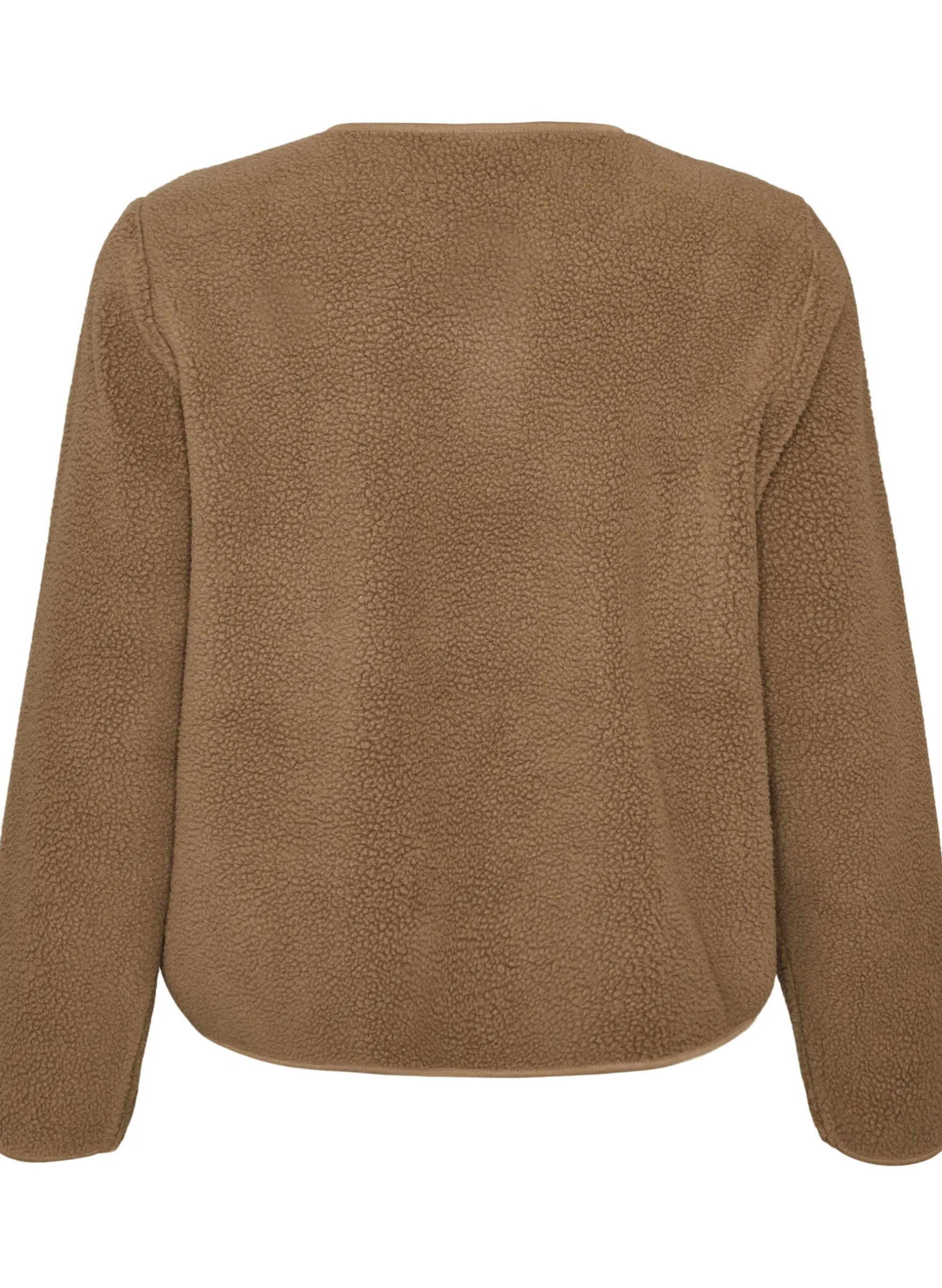 Teddyjacke mit Rundhalsausschnitt und Knöpfen