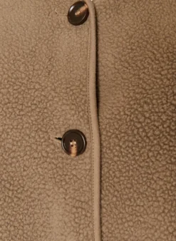 Teddyjacke mit Rundhalsausschnitt und Knöpfen