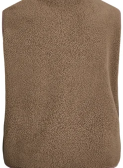 Teddy-Weste mit Knöpfen und Taschen
