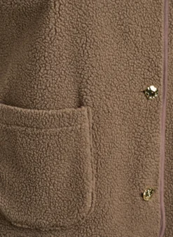 Teddy-Weste mit Knöpfen und Taschen