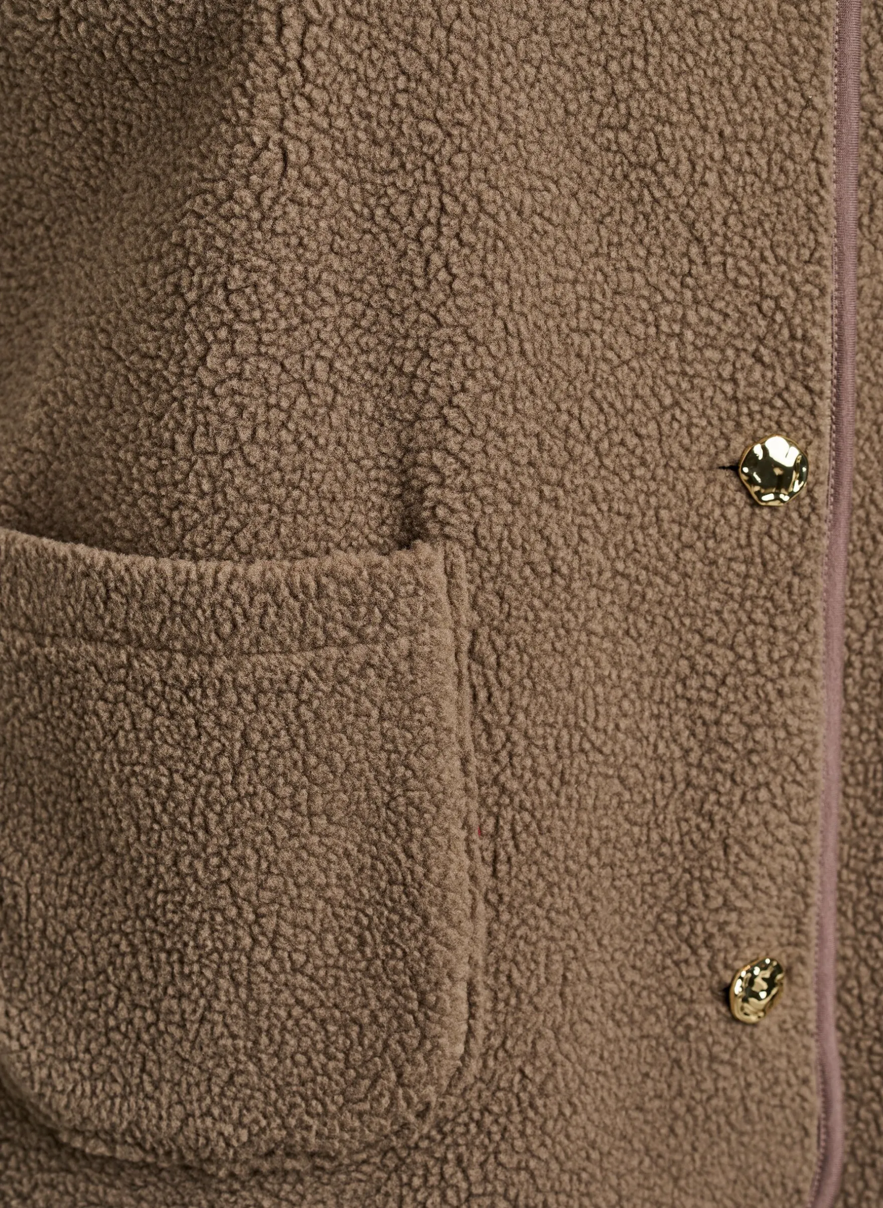 Teddy-Weste mit Knöpfen und Taschen