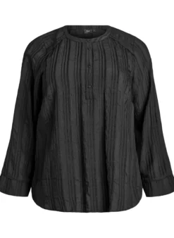 Ton-in-Ton-Bluse mit Knöpfen