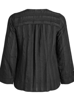 Ton-in-Ton-Bluse mit Knöpfen