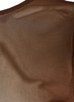 Top aus Mesh mit kurzen Ärmeln und Rundhalsausschnitt