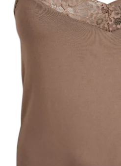 Top aus Viskose mit Spitze