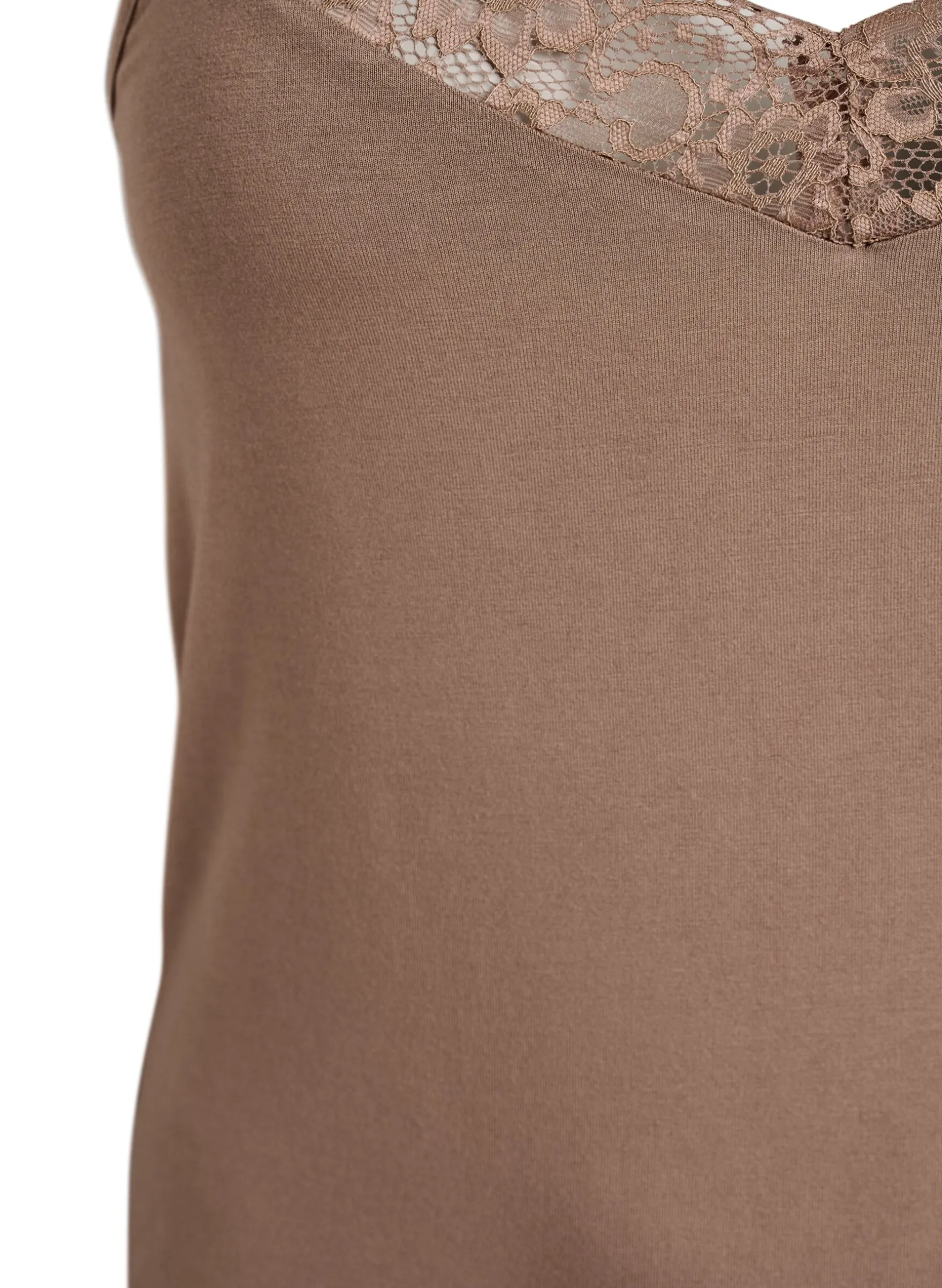 Top aus Viskose mit Spitze