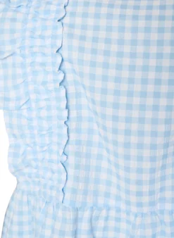 Top mit Karos und Rüschendetails