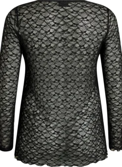 Transparente Bluse aus Spitze mit langen Ärmeln