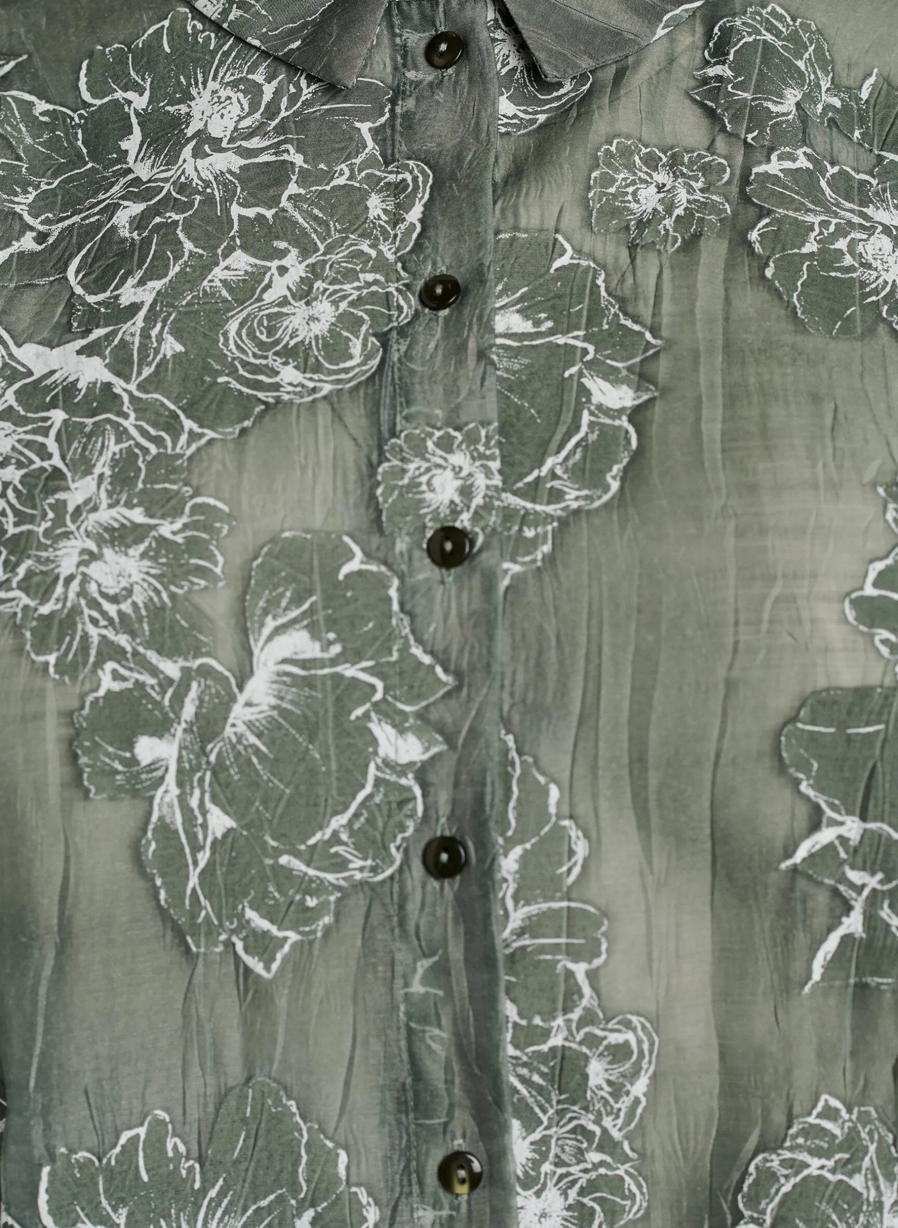 Transparente Hemdbluse mit Blumenprint